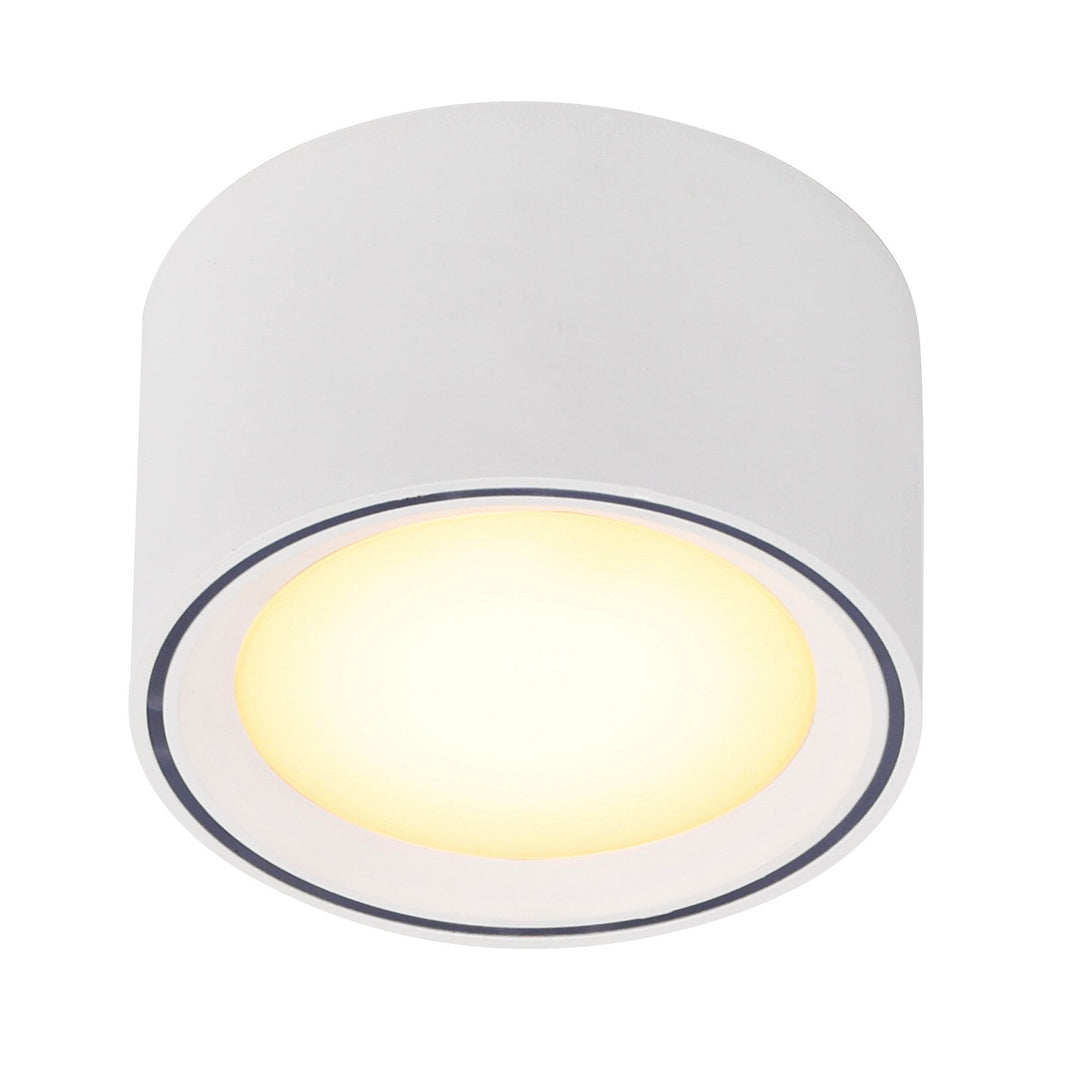 Biała minimalistyczna lampa sufitowa LED, funkcjonalne oświetlenie Moodmaker do domu.