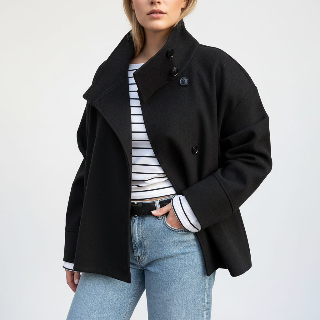 Modna damska kurtka przejściowa Audrey. Krótka, elegancka i komfortowa, pasuje do wielu jesiennych zestawień.