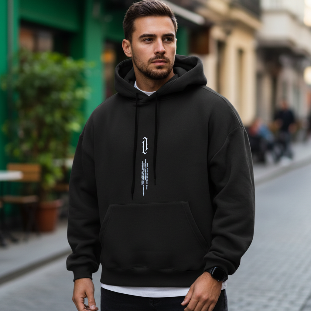 Męska bluza z kapturem Felix w kolorze czarnym, komfort i styl na co dzień.