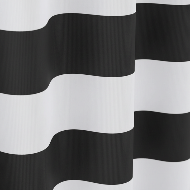 Nowoczesna zasłona prysznicowa z eleganckimi paskami, design WavePanel, dekoracyjna i funkcjonalna do łazienki.