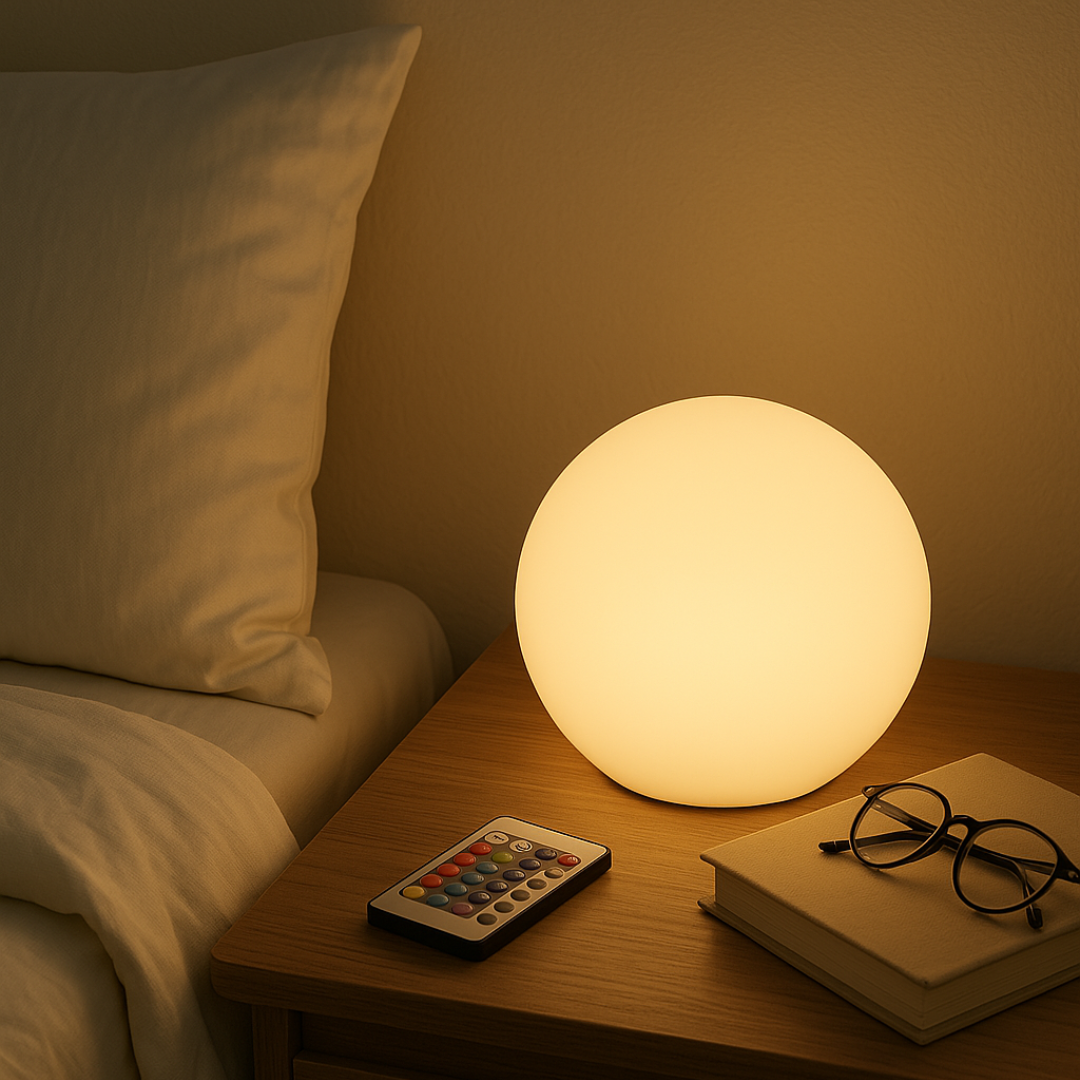 Designerska lampa stołowa LED, bezprzewodowa, elegancki akcent na biurko w nowoczesnym wnętrzu.