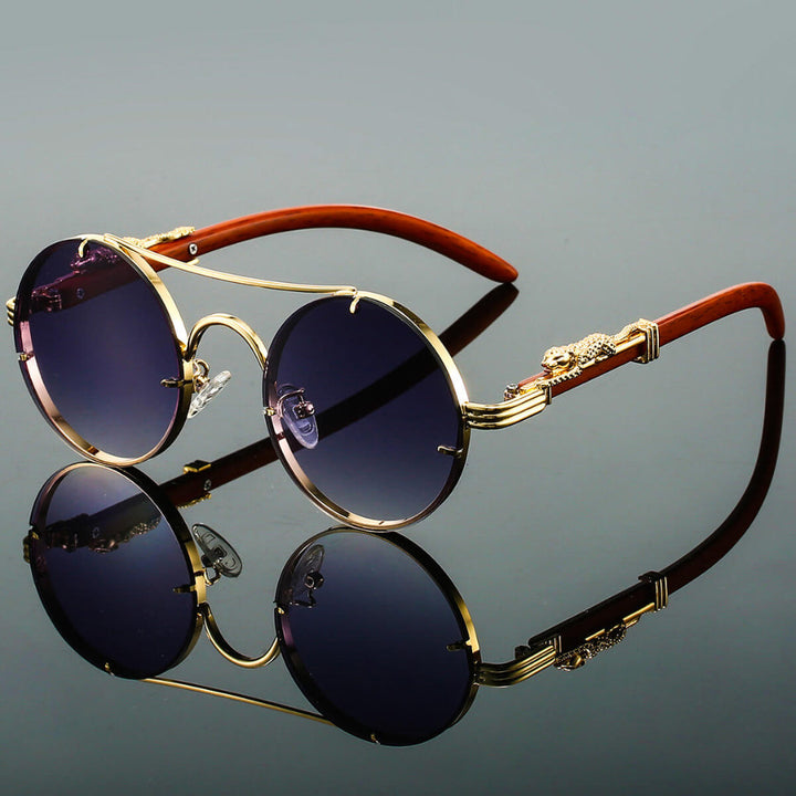 Lekkie okulary przeciwsłoneczne retro unisex. Okrągłe, modne szkła i metalowa oprawa dla komfortu i stylu.