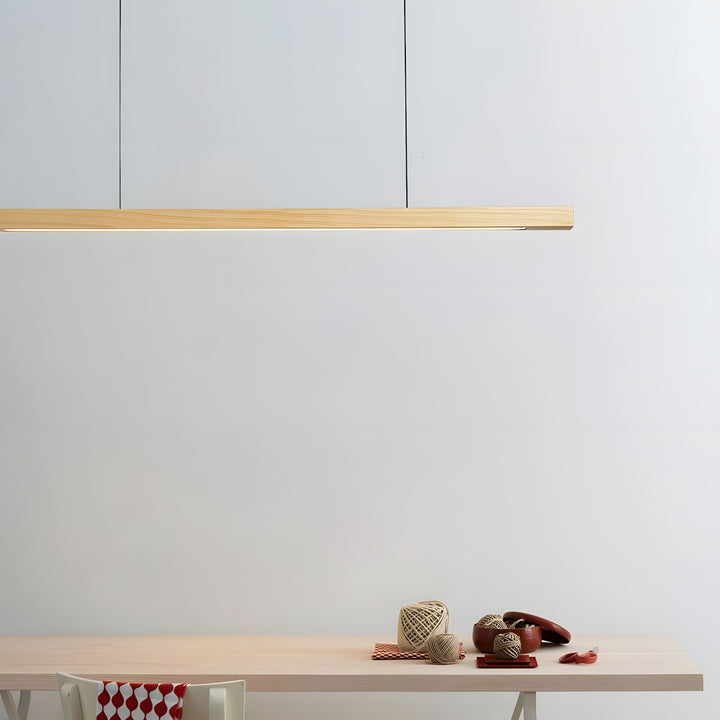 Elegancka lampa sufitowa LED z litego drewna. Minimalistyczna, designerskie oświetlenie do salonu/jadalni.