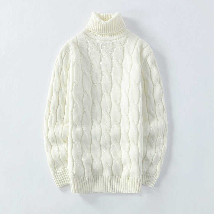 Męski sweter golf slim fit z eleganckimi przeszyciami. Idealny modny golf na jesień i zimę.