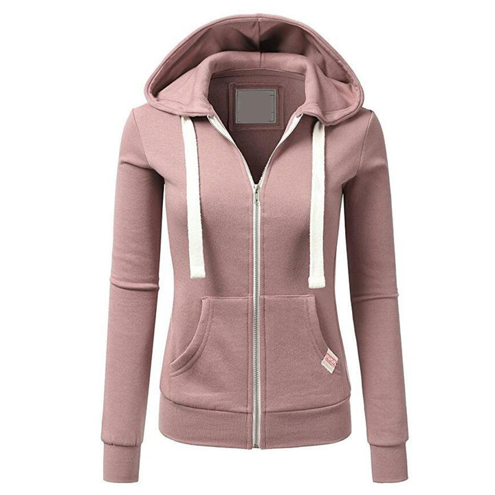 Casualowa damska bluza rozpinana z kapturem, doskonała na relaks i sportowy look.