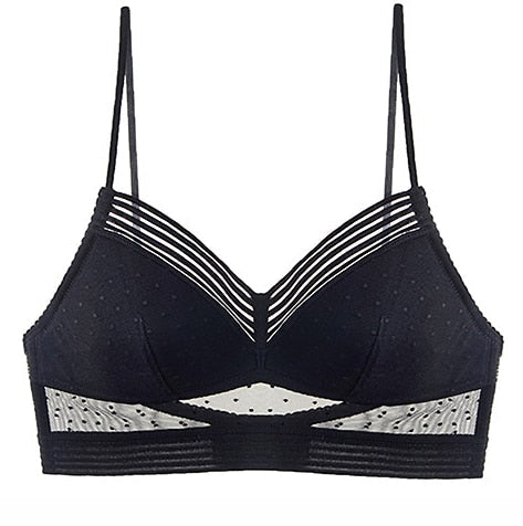 Regulowany bralette z odkrytymi plecami, czarna bielizna damska dla komfortu.