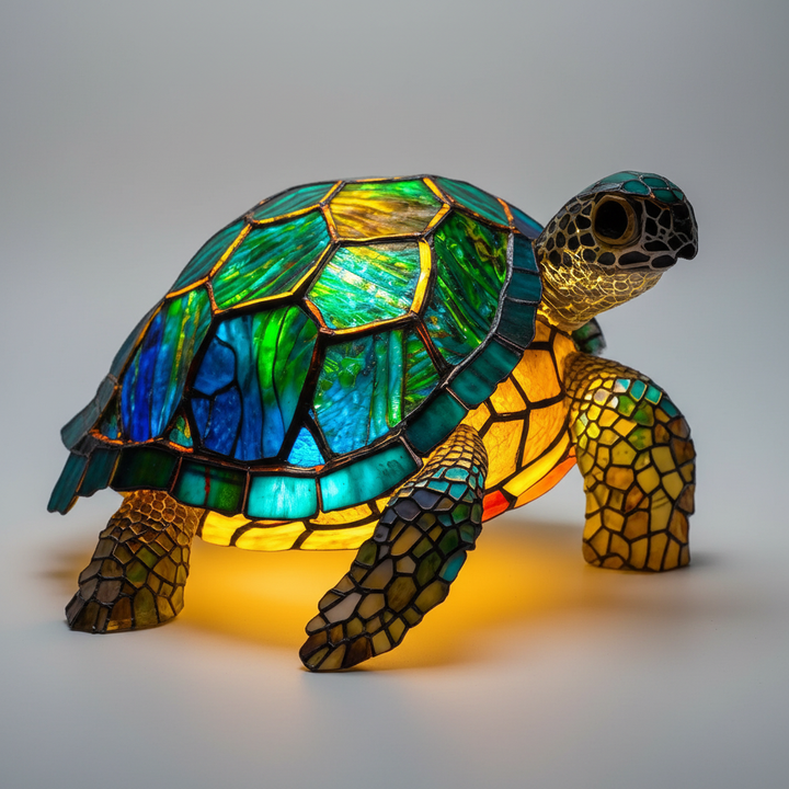 Lampa dekoracyjna w kształcie mozaikowej głowy zwierzęcia, ręcznie wykonana, unikalne oświetlenie salonu.