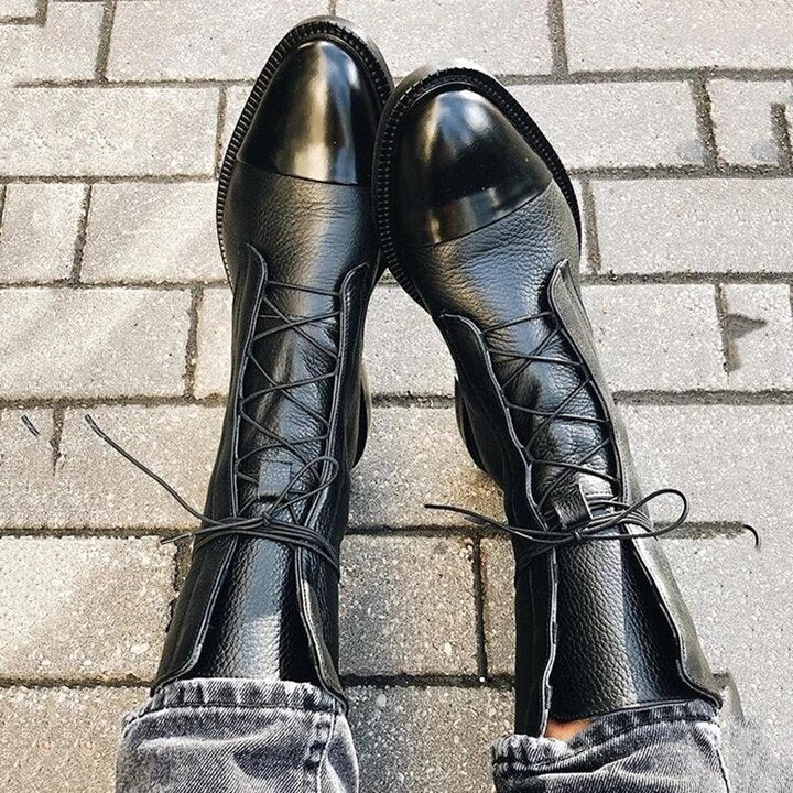 Jesienne botki damskie vintage Marvella, sznurowane, zapewniające komfort i styl na co dzień.