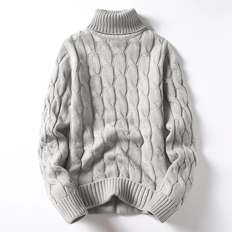 Elegancki męski golf z długim rękawem, fason slim fit z subtelnymi przeszyciami. Sweter idealny do casualowych stylizacji.