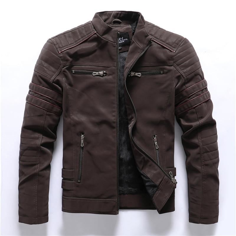 Elegancka kurtka męska Rafael w stylu biker, z modnym wysokim kołnierzem. Idealna jako kurtka casualowa.