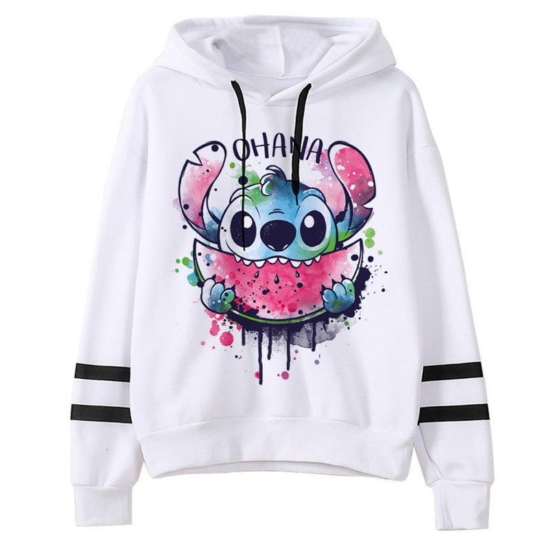 Bluza damska z kapturem i grafiką Sticha z "Lilo & Stich". Modny element garderoby, gwarantujący wygodę i oryginalny styl.