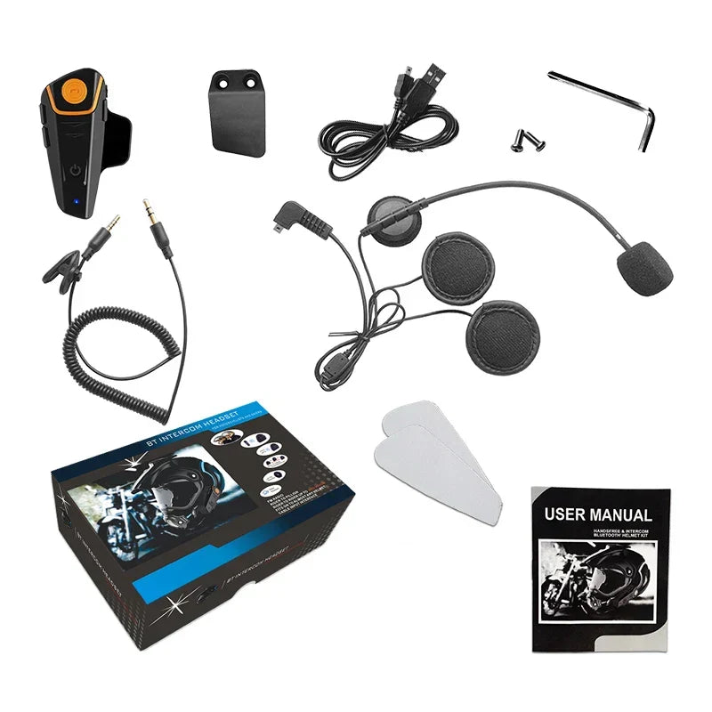 Interkom motocyklowy Bluetooth RoadLink na każdą pogodę. Wodoodporny, z radiem FM, zasięg 1000m.