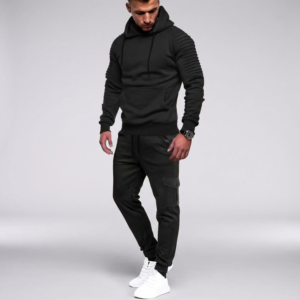 Wygodny męski dres slim fit Rodney z kapturem, sportowy styl, idealny do relaksu i aktywności.