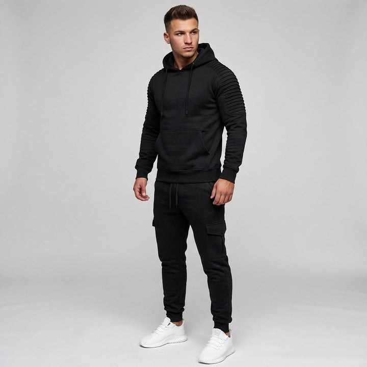 Męski dres z kapturem Rodney, bluza i spodnie. Praktyczny i wygodny zestaw sportowy.