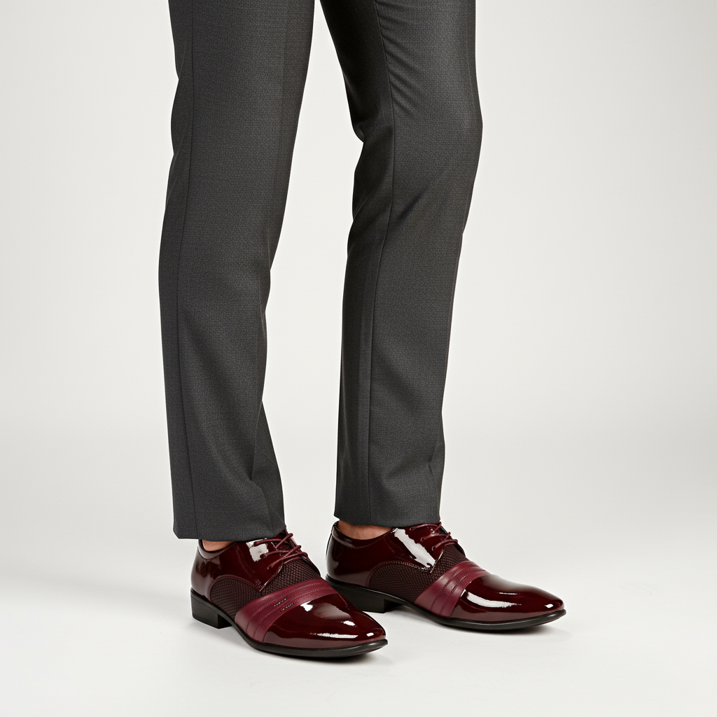 Brązowe męskie buty sznurowane ze szpicem. Formalne, modne obuwie wizytowe. Wygodny, klasyczny styl.