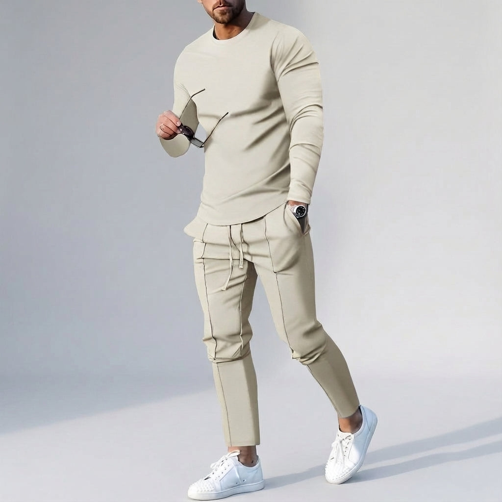 Nowoczesny męski dres Cody. Dwuczęściowy zestaw joggerów slim fit do codziennej mody i aktywności.