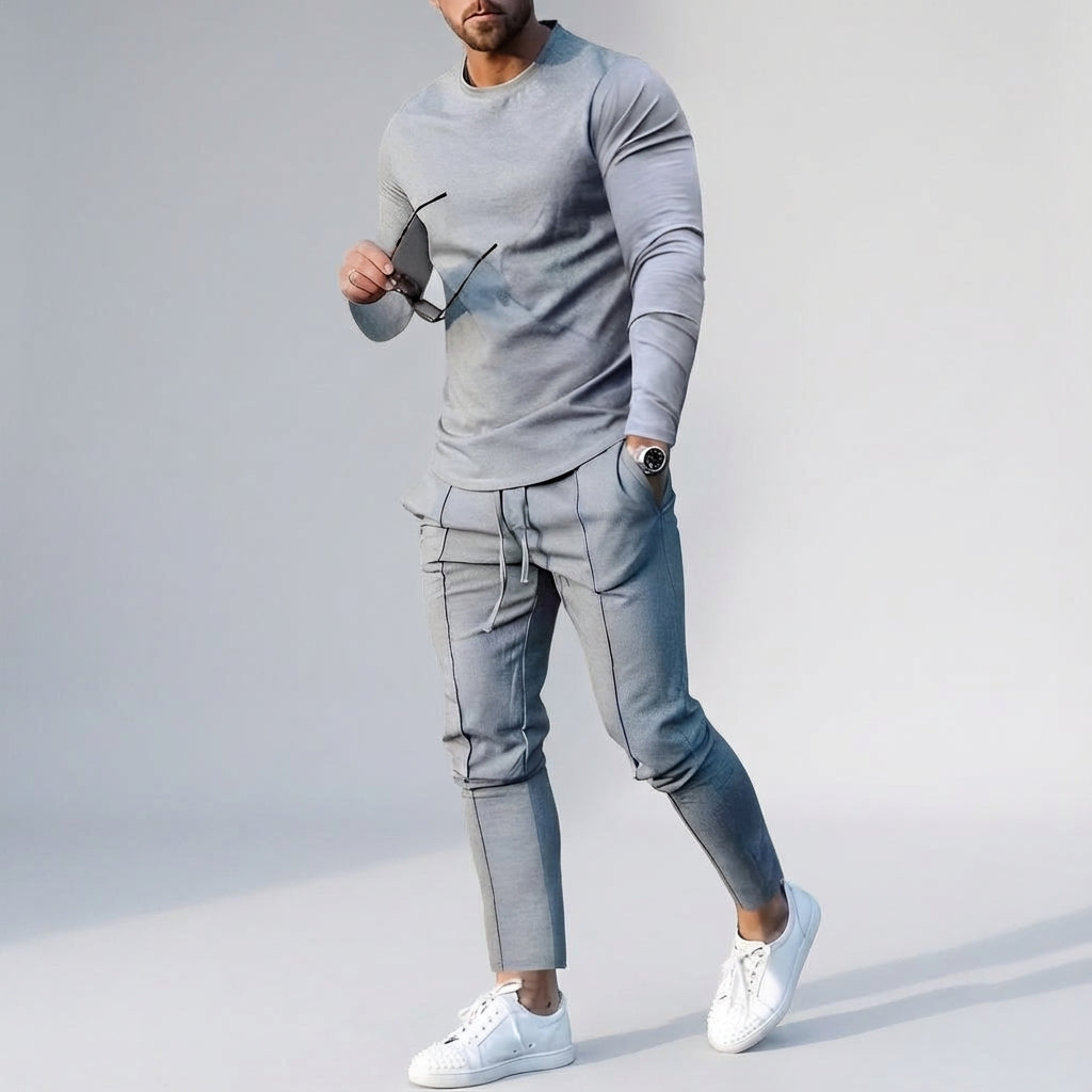 Modny męski komplet joggerów Cody. Dwuczęściowy dres slim fit, idealny do sportowych i miejskich stylizacji.