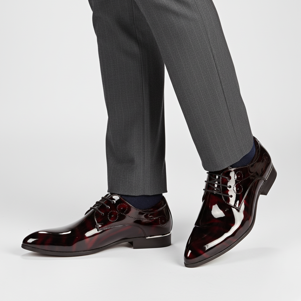 Męskie formalne buty Hugh ze skóry premium, komfortowa wkładka. Eleganckie i modne obuwie na jesień/zimę.