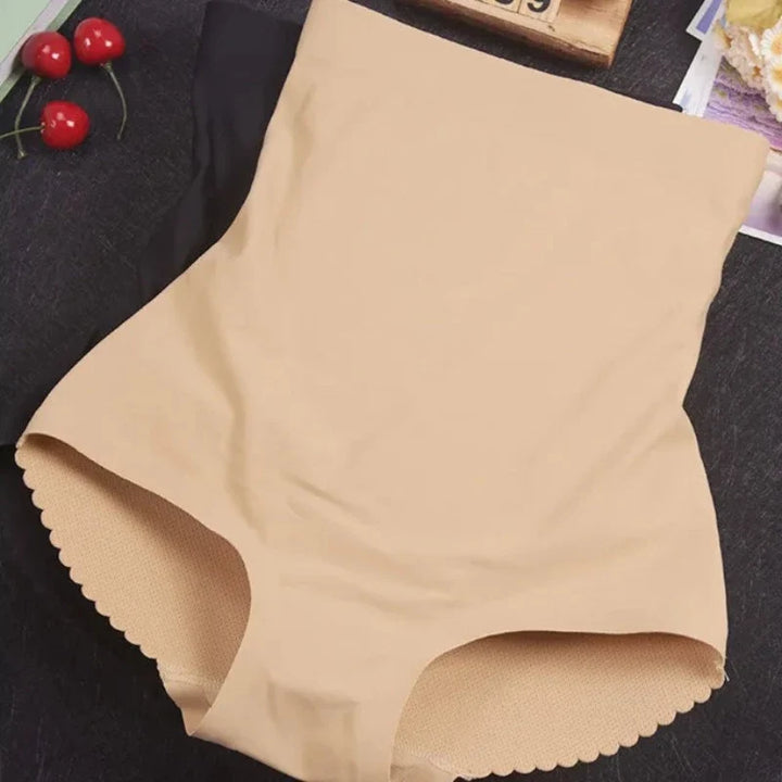 Czarne seksowne majtki push-up z wysokim stanem, elegancka bielizna modelująca sylwetkę damską.
