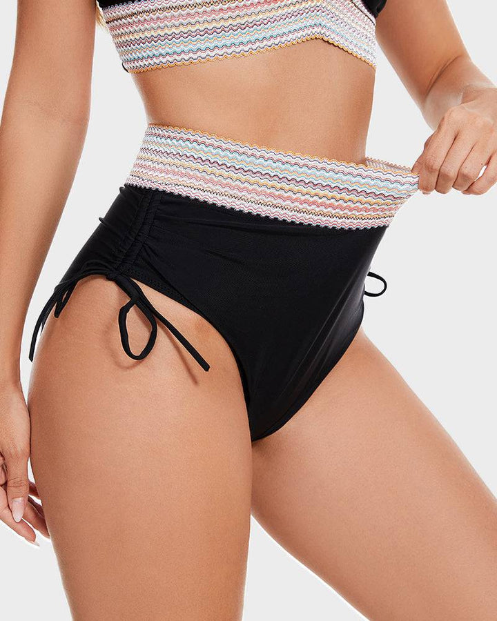 Stylowe damskie bikini Mandy, wysoki stan, dwuczęściowy, idealny na plażę.