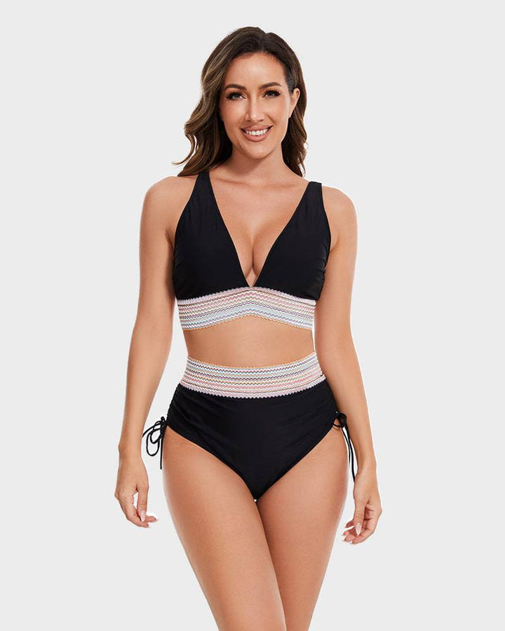 Plażowe bikini Mandy, damski strój kąpielowy z wysokim stanem, komfortowy, modny.