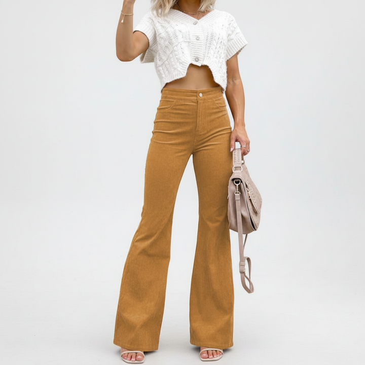 Modne i wygodne spodnie dzwony damskie z wysokim stanem, must-have w damskiej modzie casual.