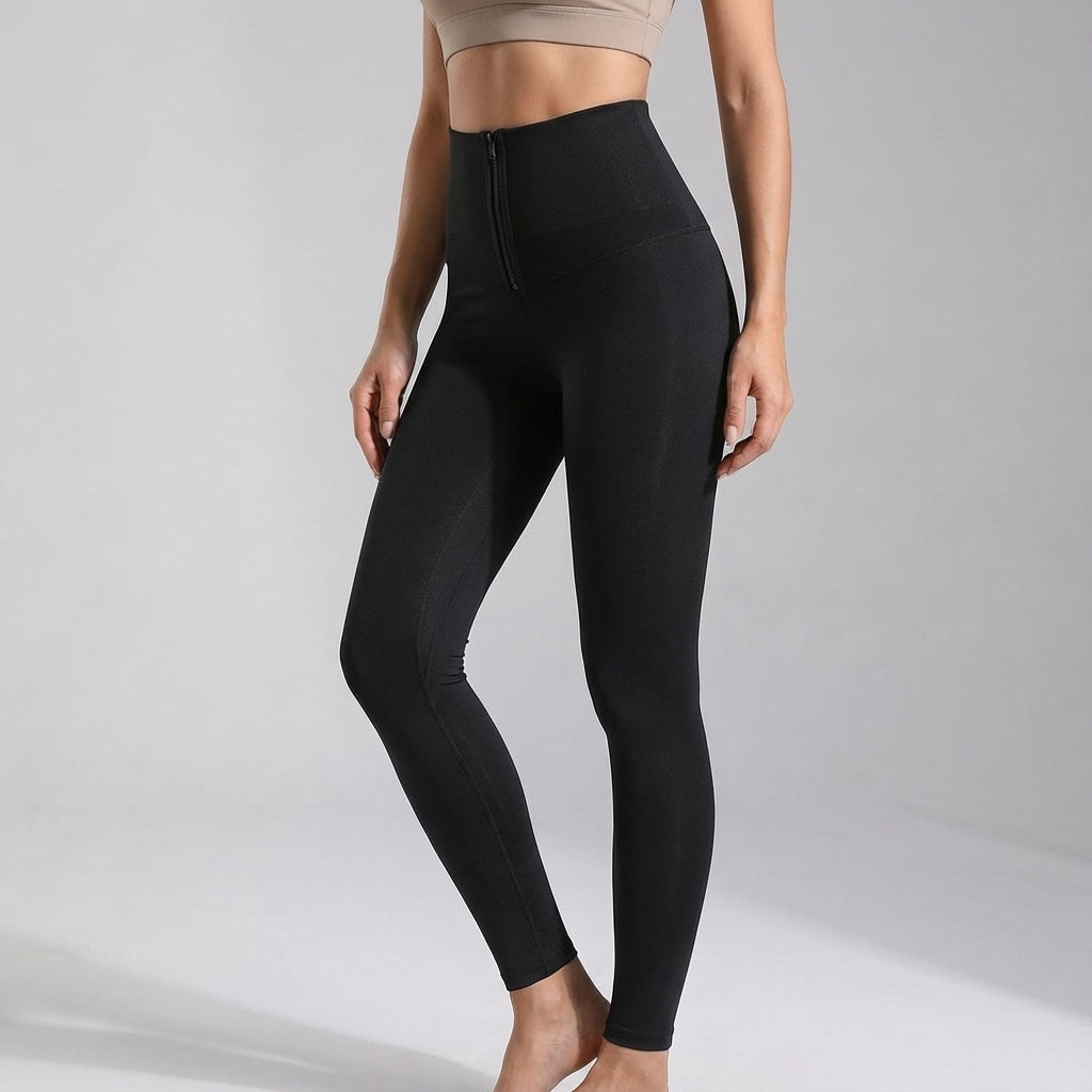 Wspierające damskie legginsy treningowe Vivian z wysokim stanem i pasem modelującym dla komfortu.