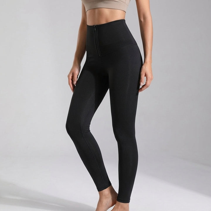 Wspierające damskie legginsy treningowe Vivian z wysokim stanem i pasem modelującym dla komfortu.