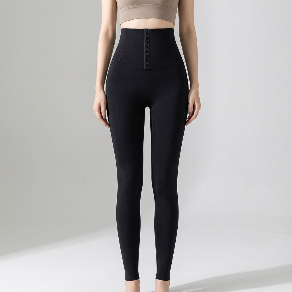 Szare elastyczne legginsy damskie Abigail modelujące sylwetkę, wygodne i sportowe.