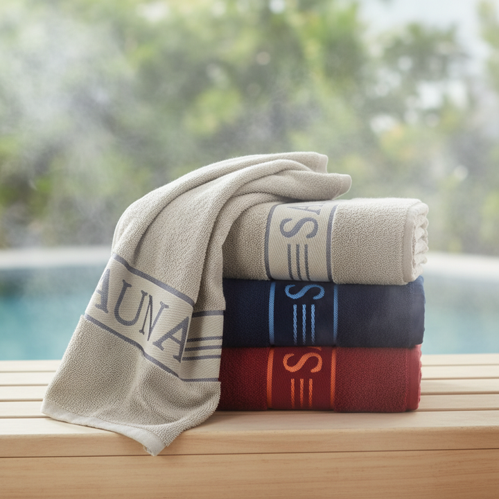 Luksusowy ręcznik kąpielowy do sauny z bawełny, ultra chłonny, idealny do spa i wellness.