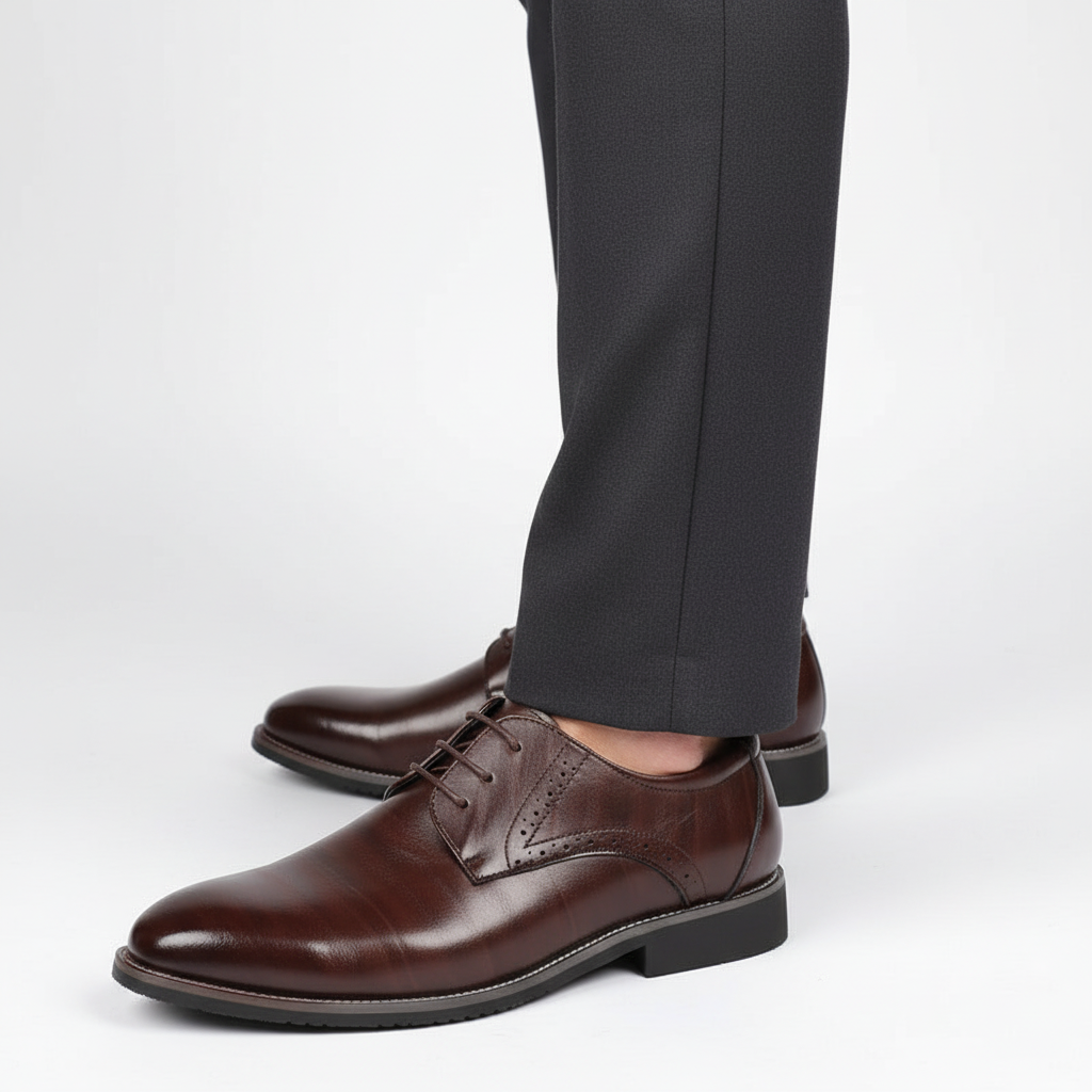 Komfortowe męskie buty formalne Adrian o klasycznym designie, sznurowane. Obuwie na eleganckie wyjścia.