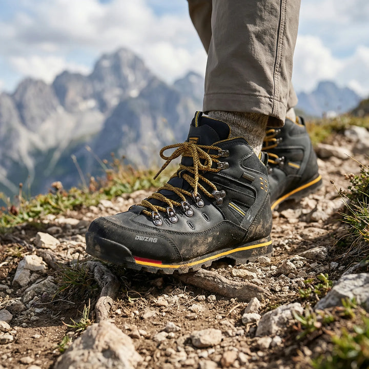 Męskie wodoodporne buty trekkingowe wysokie Rodney. Idealne na szlak, góry i długie wędrówki outdoorowe.