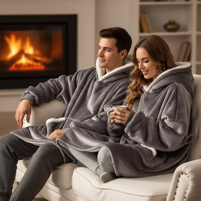 Duża kocobluza oversize unisex, idealna na jesienne wieczory. Miękka i ciepła, zapewnia komfort.