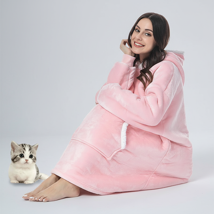 Ciepła i miękka bluza koc oversize unisex. Doskonała na chłodne wieczory, zapewnia maksymalny komfort.