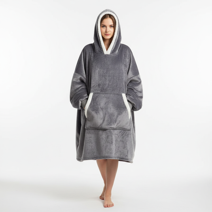 Pomysł na prezent: ciepła kocobluza unisex oversize. Idealna dla miłośników komfortu i przytulnych wieczorów.
