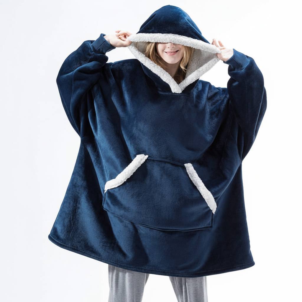 Komfortowa bluza koc oversize unisex w uniwersalnym rozmiarze. Zapewnia ciepło i wygodę dla każdego.