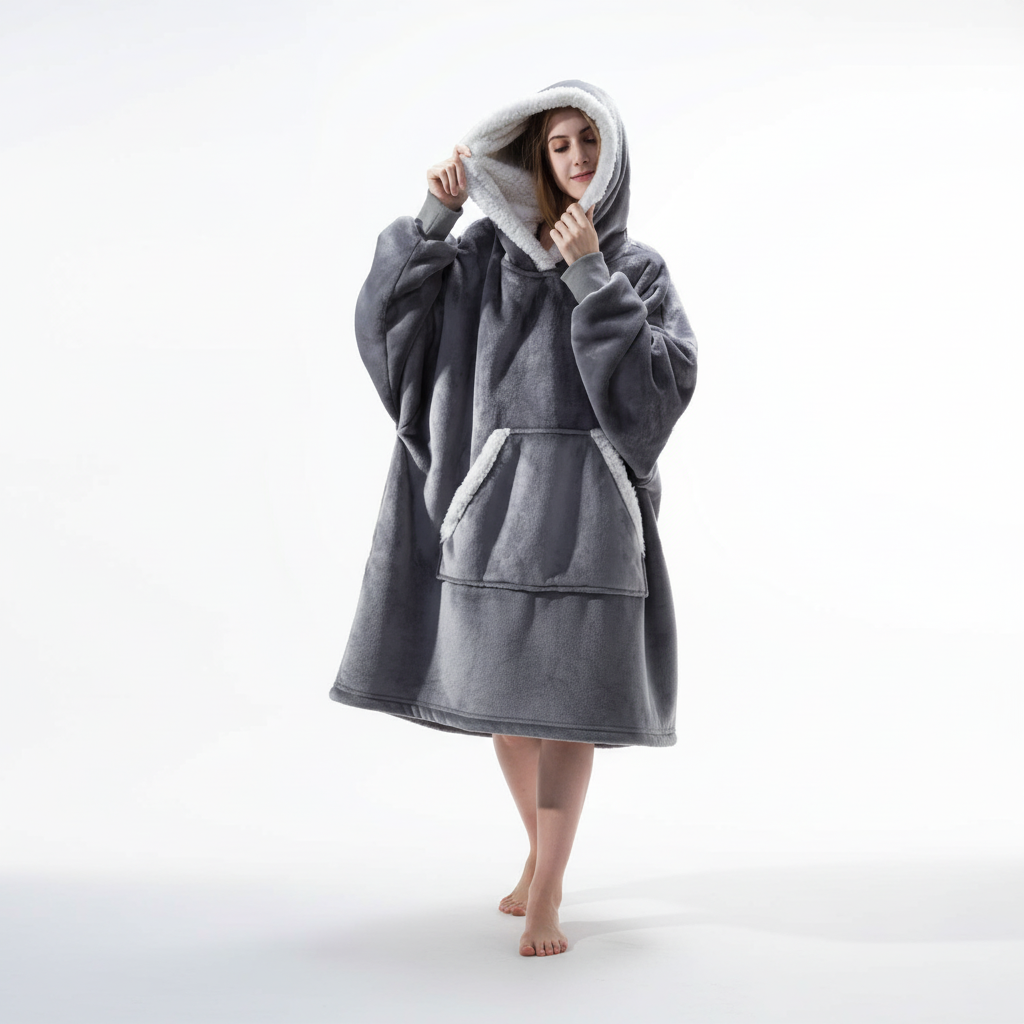 Luksusowa kocobluza oversize unisex, otulająca ciepłem i miękkością. Idealna do relaksu w domu.