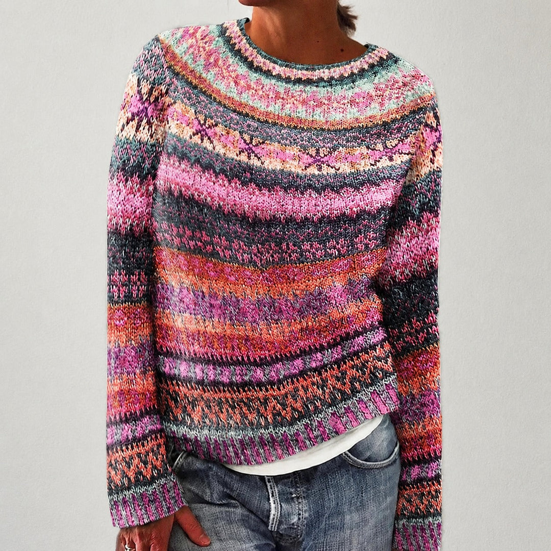 Elegancki damski sweter z długim rękawem, ciepły i komfortowy. Modny design na jesień i zimę. Doskonały do stylizacji.