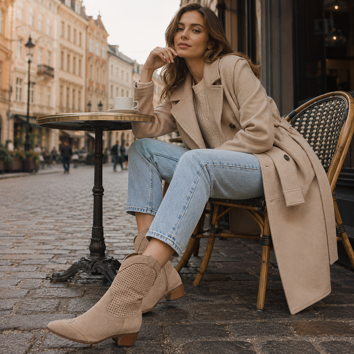 Wygodne damskie kowbojki perforowane – idealne na wiosnę i lato. Modne, lekkie buty w stylu boho.