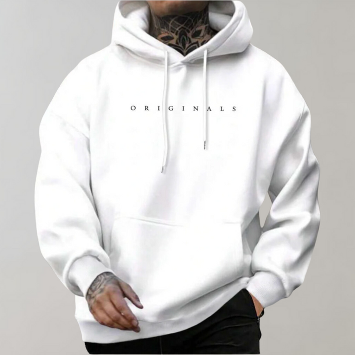 Ciepła bluza męska z kapturem, idealna na zimę. Komfortowa odzież casual w stylu streetwear.