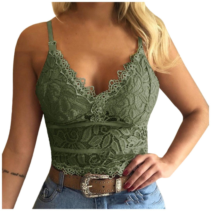 Damski koronkowy crop top, z regulowanymi ramiączkami. Idealny do wysokich spodni.