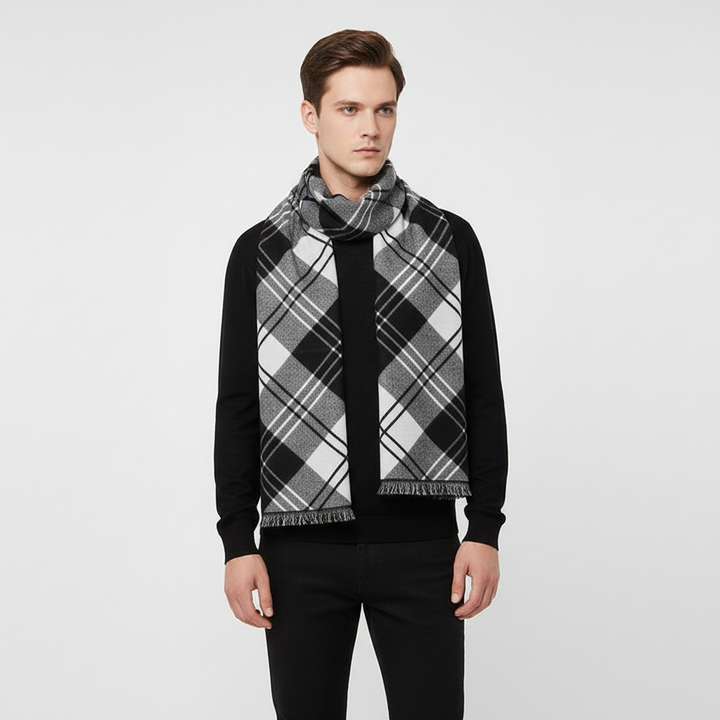 Szalik HeatLoom w kratkę dla mężczyzn. Ciepłe i eleganckie akcesorium na zimę.