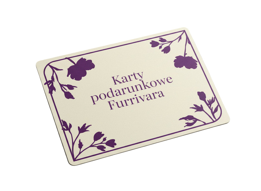 Elegancka karta podarunkowa Furrivara – idealny prezent. E-bon, voucher na urodziny, święta, doskonały upominek.