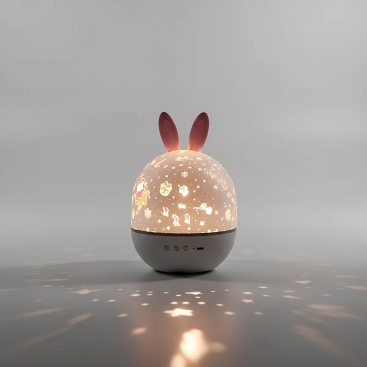 Projektor gwiazd i fal oceanu Moonbunny z tworzywa sztucznego, bezpieczna lampka nocna do pokoju dziecka.