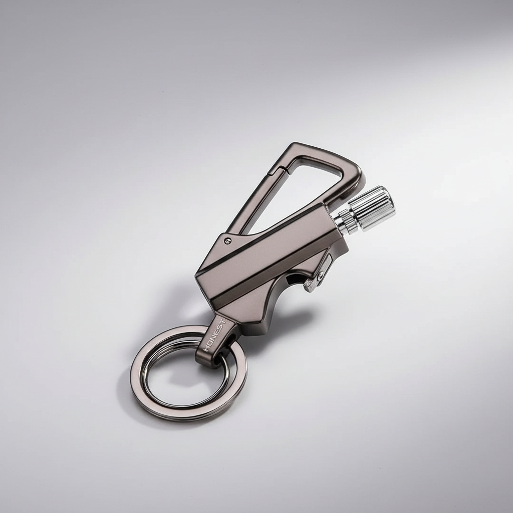Zapalnik FlareClip trzymany w dłoni, pokazujący jego kompaktowy rozmiar i ergonomiczny design outdoorowy.