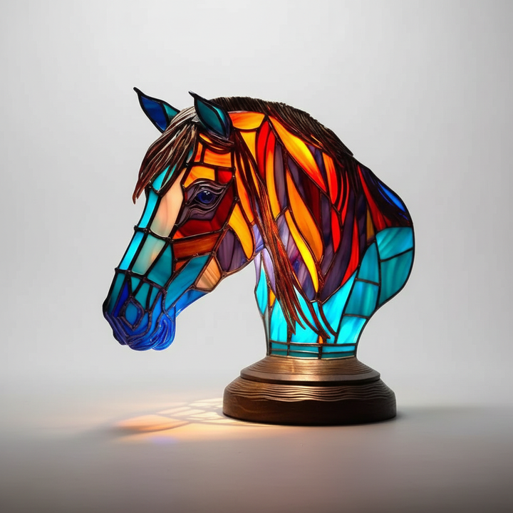 Funkcjonalna lampa stołowa AnimalGlow z witrażem zwierzęcym, piękna dekoracja do salonu.