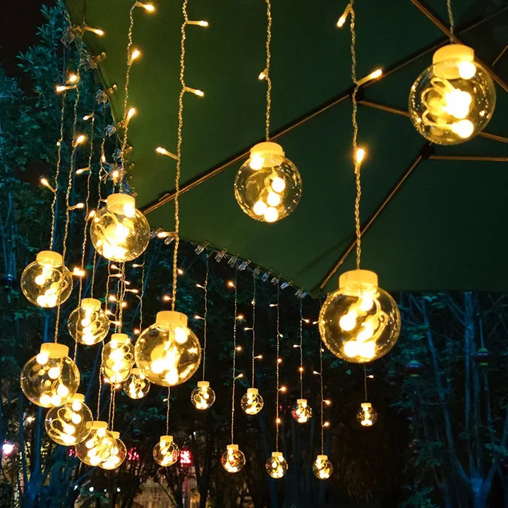 Wielokolorowa girlanda LED wodoodporna, dekoracje tarasowe i lampki led, nadające ogrodowi radosny nastrój.