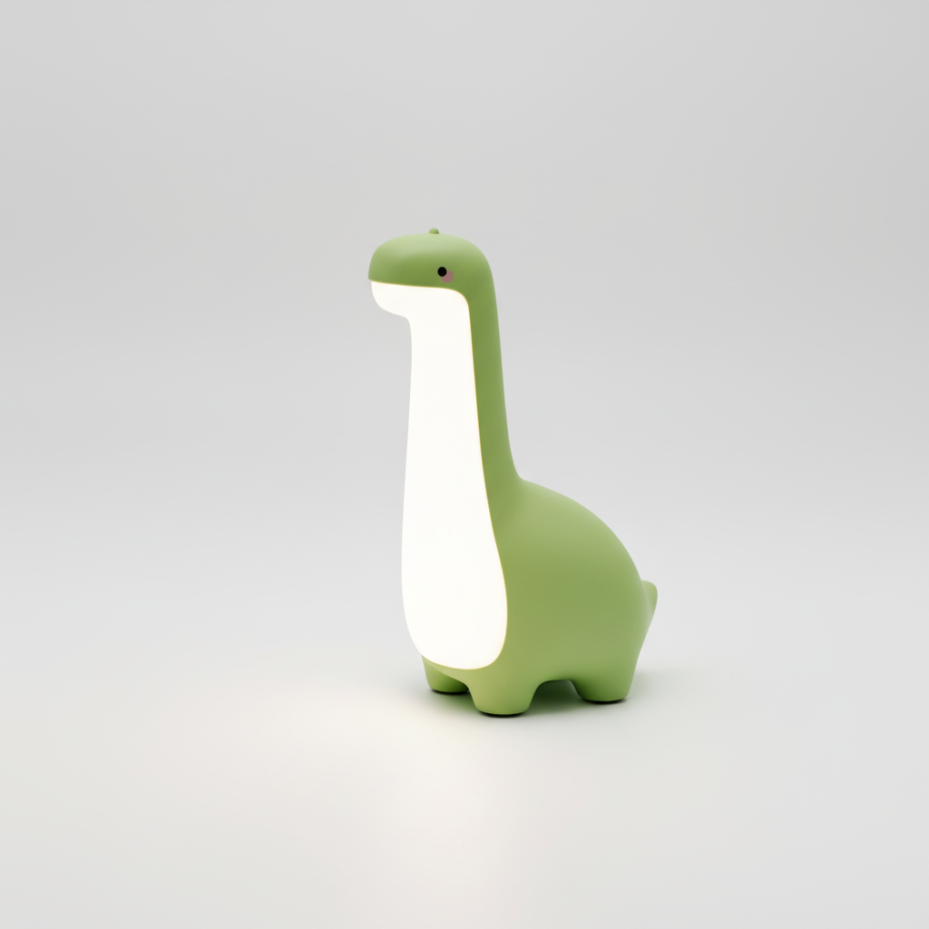 Bezprzewodowa lampka nocna LED dla dzieci w kształcie dinozaura, bezpieczna i przenośna, do snu.