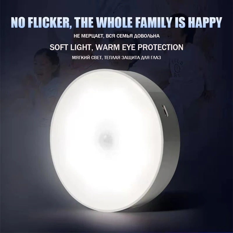 Lampa LED z czujnikiem ruchu oświetlająca wnętrze szafy. Bezprzewodowa i na baterie.