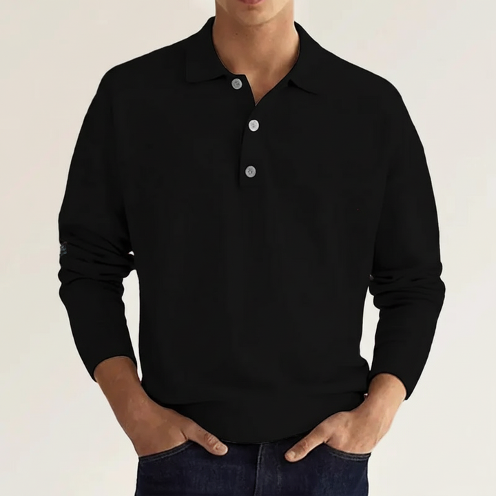 Męskie polo Oskar z długim rękawem, zapewnia komfort i klasyczny look. Must-have w modzie męskiej.